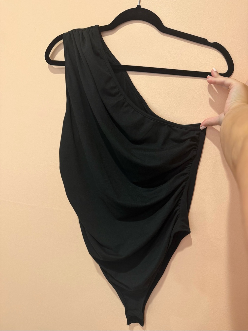 One-Shoulder Black Women's Bodysuit